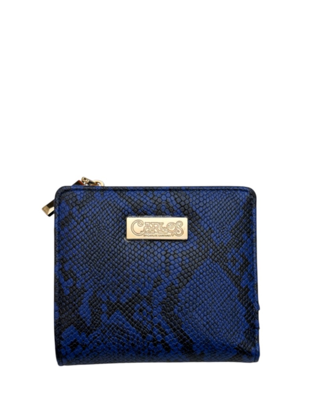 CARLOS - BLUE PYTHON EMBOSSED BIFOLD SNAP WALLET BY CARLOS SANTANA